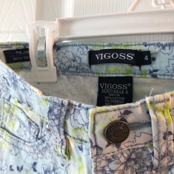 Vigoss NWT Jagger skinny blue green flower pants 4 - Picture 3 of 7
